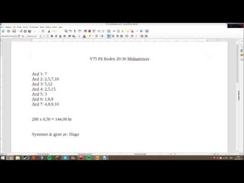 Hugos Trav Tips - V75 På Boden, Lördag