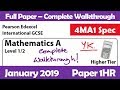 January 2019 Paper 1HR | Edexcel IGCSE Maths A | Complete Walkthrough