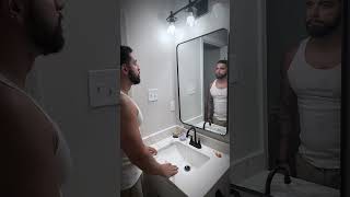 Never break eye contact with your reflection #horrorshorts #scary #mirror #demon #jumpscare