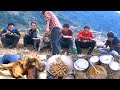 Neighbors Gathering Chicken Party In The Village Nepali Village Kitchen