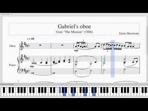 Ennio Morricone, Gabriel's oboe, The Mission, piano, oboe - sheet music, notes
