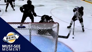 Must See Moment: Mathieu Caron makes an incredible desperation save with the paddle