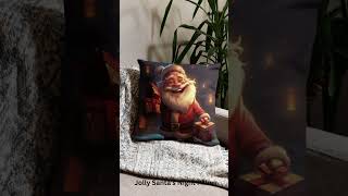 Christmas Throw Pillow Jolly Santa's Night Decorative Cushion #throwpillow #christmas #homedecor by The Johno Show