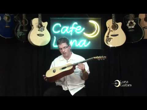 Spotlight  Luna Safari Muse Travel Guitar available at Neal's Music