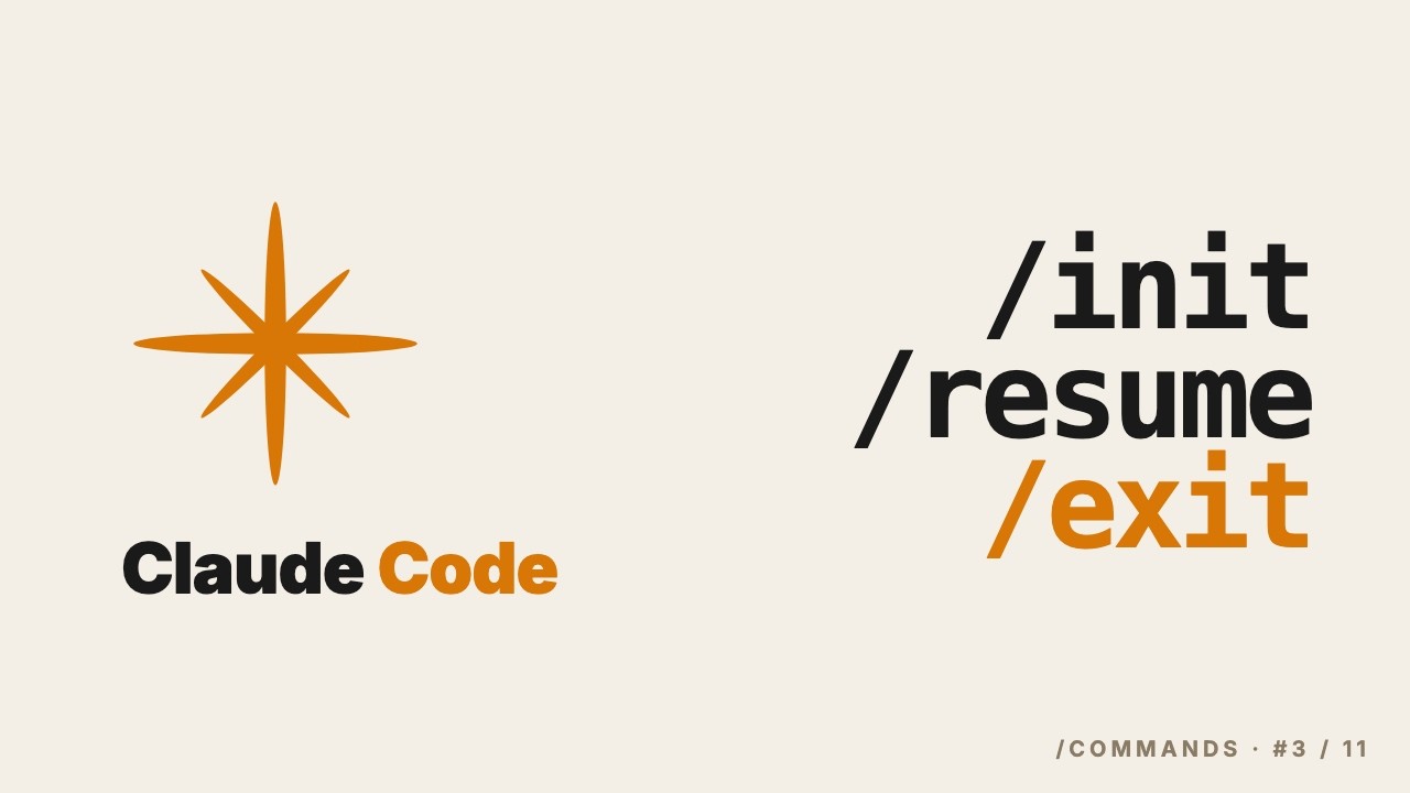 Claude /commands #3 — /init + /resume + /exit: The Session Lifecycle Trio
