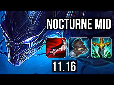 NOCTURNE vs CASSIOPEIA (MID) | 15/2/12, 1500+ games, Legendary, 1.0M mastery | KR Diamond | v11.16