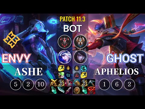 EM Envy Ashe vs Ghost Aphelios Bot - KR Patch 11.3