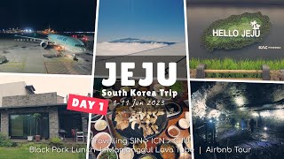 Jeju Vlog | Travelling + Black Pork BBQ + Manjanggul Lava Tube + Airbnb Tour | Korea Trip Jun 2023