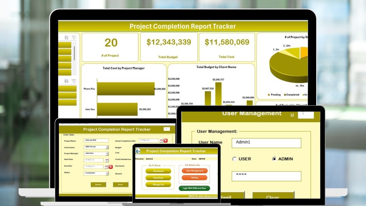 Project Completion Report Tracker in Excel