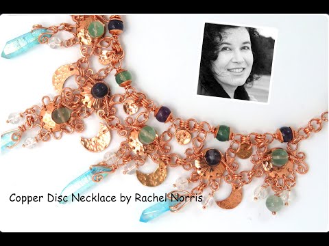 Make a Statement wirework & copper Disc Necklace & earrings by Rachel Norris