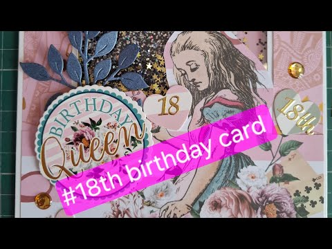 18th Birthday card "Alice in Wonderland" theme