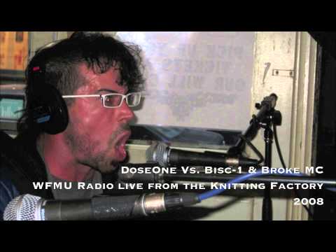 DoseOne Vs Bisc-1 & Broke MC on WFMU RADIO (2 on 1 Freestyle Battle)