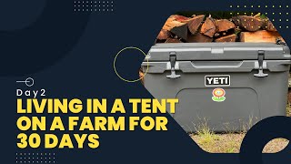 Living in a Tent on a Farm for 30-Days. Day 2. Making a DIY Canping Washer and Camping Shower.