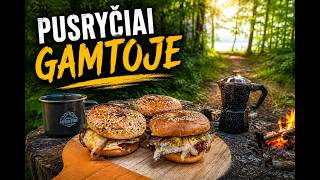 Šmeigelių burgeriai pusryčiams gamtoje 🌲🍔