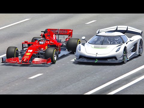 Ferrari F1 2020 vs Koenigsegg Jesko - Drag Race 2 KM