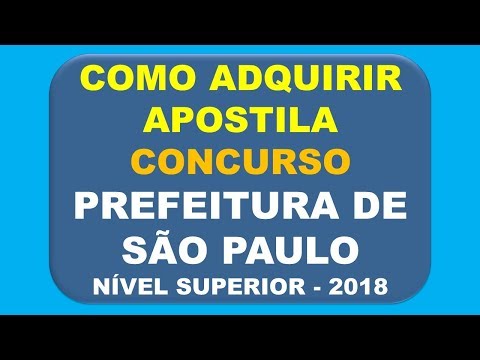Baixar Apostila Concurso Prefeitura de São Paulo 2018 - Cargos de Nível Superior
