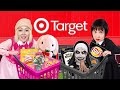 WEDNESDAY VS ENID FOOD CHALLENGE AT TARGET | CRAZY BLACK VS COLORFUL COOKING FOR 24 HOURS BY SWEEDEE