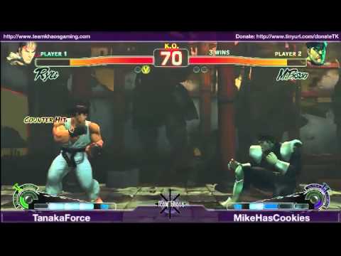TanakaForce (RYU) vs MikeHasCookies (DIC) AFDOJO Super SF4 Tournament -- 01/06/2010 Part 1