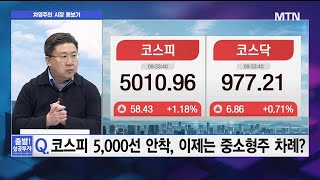 [차영주의 시장 돋보기] 코스피, 5,000선 안착, 이제는 중소형주 차례?  / 머니투데이방송 (증시, 증…