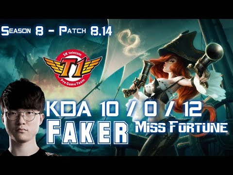 SKT T1 Faker MISS FORTUNE vs KAI'SA ADC - Patch 8.14 KR Ranked