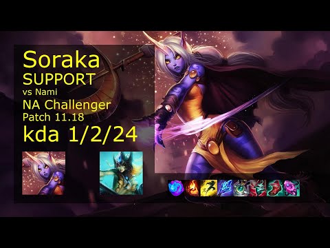 Soraka Support vs Nami - NA Challenger 1/2/24 Patch 11.18 Gameplay