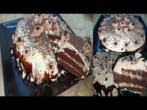 Eggless Chocolate Cake Without Oven || Homemade Chocolate Cake Recipe By Kitchen With Zarmeen.