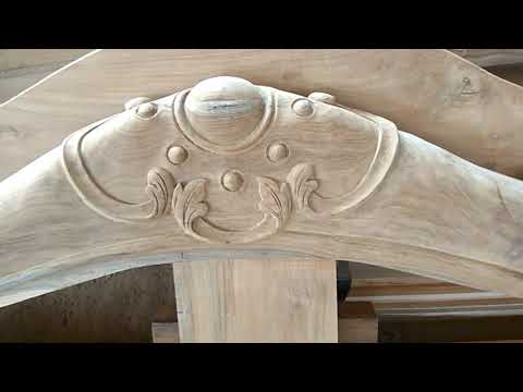 Wood Carving Details on Footboard Gajah Bed