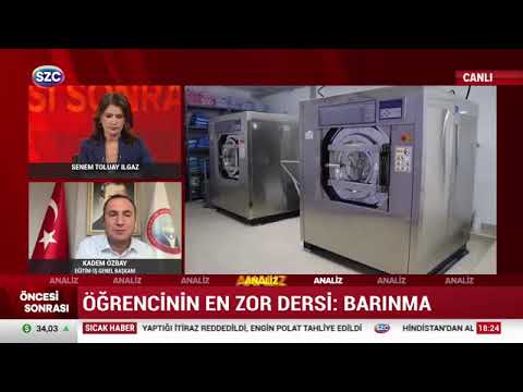 Genel Başkanımız Kadem Özbay, Sözcü Televizyonu`nda Senem Toluay Ilgaz ile Öncesi Sonrası programının canlı yayın konuğu oldu ve üniversite öğrencilerinin barınma sorunları ile ilgili açıklamalarda bulundu.  | EĞİTİM İŞ