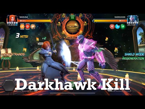 DarkHawk vs Medusa Marvel Contest of Champions How to beat iOS Mobile Game by tkviper.com