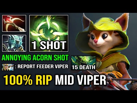 How to 100% DELETE Viper From Mid with 1st Item Gleipnir Annoying Acorn Shot Hoodwink Dota 2