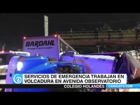 Esta mañana la vialidad se vio severamente afectada mientras por volcadura sobre avenida Observatorio