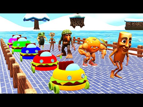 Long Slide Game With Elephant Gorilla Buffalo Hippopotamus Tiger 3d Animal Game Funny 3d Animals