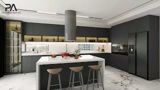 Sleek and Chic A Tour of a Modern Grey Kitchen with Smart Storage Solutions