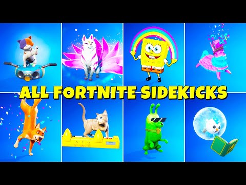 🤗 ALL Fortnite Sidekicks & Pets..! (SpongeBob SquarePants, Lil' Lootie, Kitsune)
