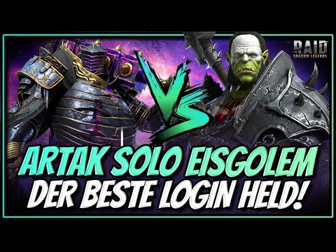 Raid: Shadow Legends | 0 Books! ARTAK Solo Ice Golem Hardmode + Speedrun | The best login hero!