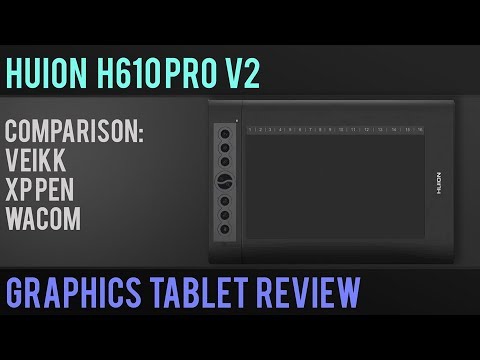 Black huion h610pro v2 graphics drawing pen tablet 8192 pres...