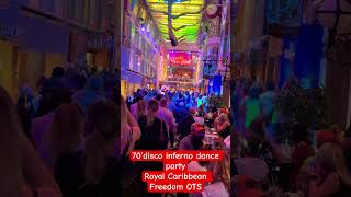 70’s disco inferno dance party Royal Caribbean Freedom ots