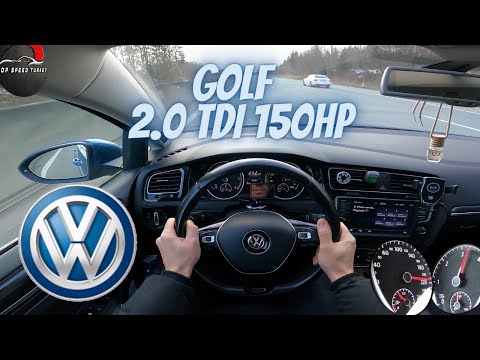 VW GOLF 7 2.0 TDI 150 HP | POV TEST DRIVE | Top Speed on German Highway