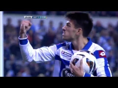 La Liga | Gol de Pizzi de penalti (1-3) en el Deportivo - FC Barcelona | 20-10-2012 | J8
