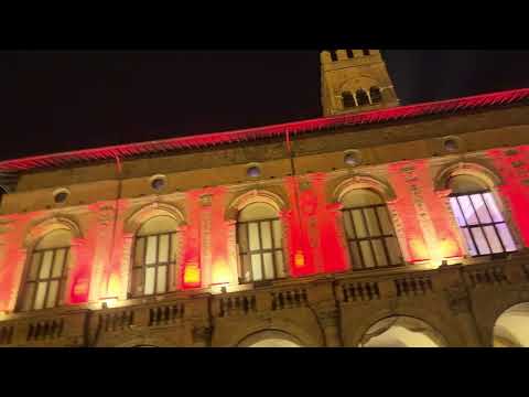 Night Vibes in Bologna, Italy—Exploring the City Center 4K view.