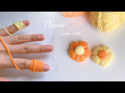 🌼 Amazing flower making idea using finger 🌼 Flower made by hand #movadiy #diy