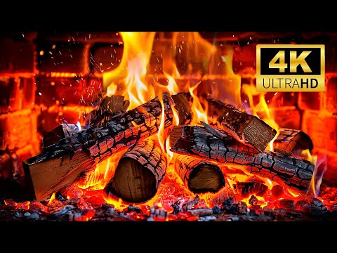 🔥 Рождественский камин 4K UHD! Камин со звуками потрескивания огня. Атмосфера камина