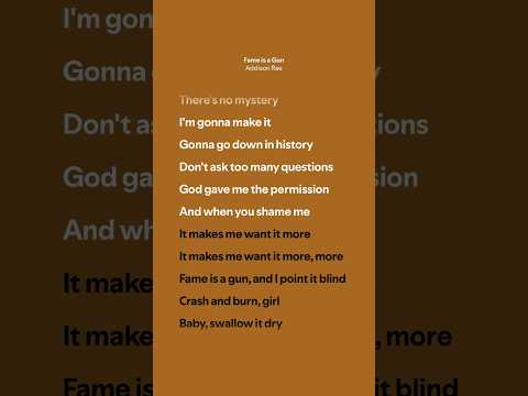 Fame is a Gun - Addison Rae (Lyrics)