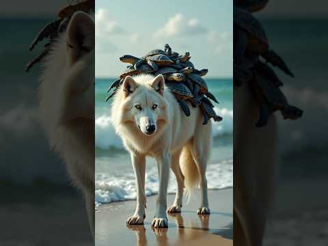 Wolf rescued from bacteria 😉 #ai #animal #short #injuryanimal