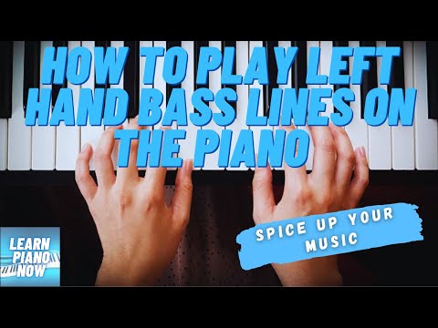 How to Play Left Hand Bass Lines-  Beginning Piano Tutorial #15