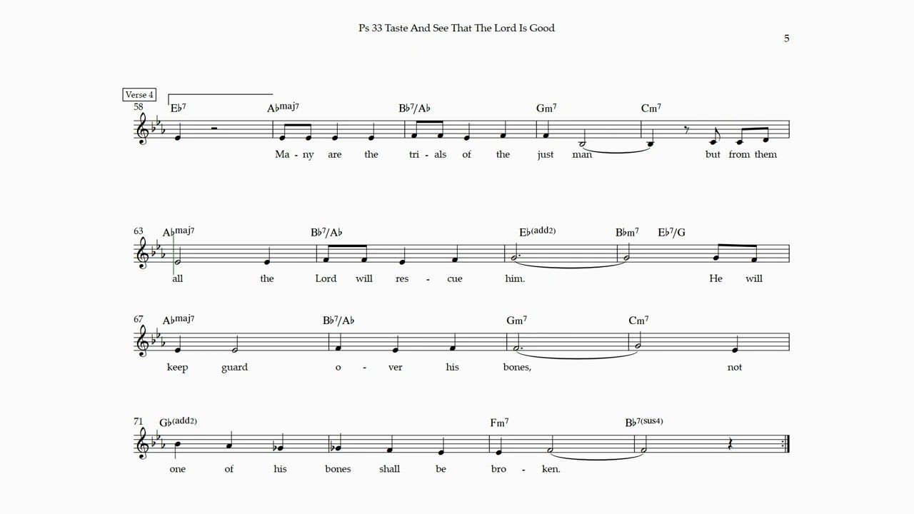 Ps 33 Taste and See 2024 5 verses
