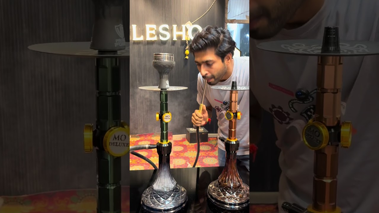 Alishan Hookah – 25 Inch | Silver Stem with Transparent Base