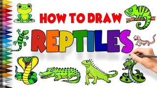 Step-by-Step Reptile Drawing Tutorial for Kids: How to Draw Frog, Alligator, Cobra & More!