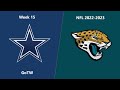 NFL 2022-2023 Season - Week 15: Cowboys @ Jaguars (GoTW)