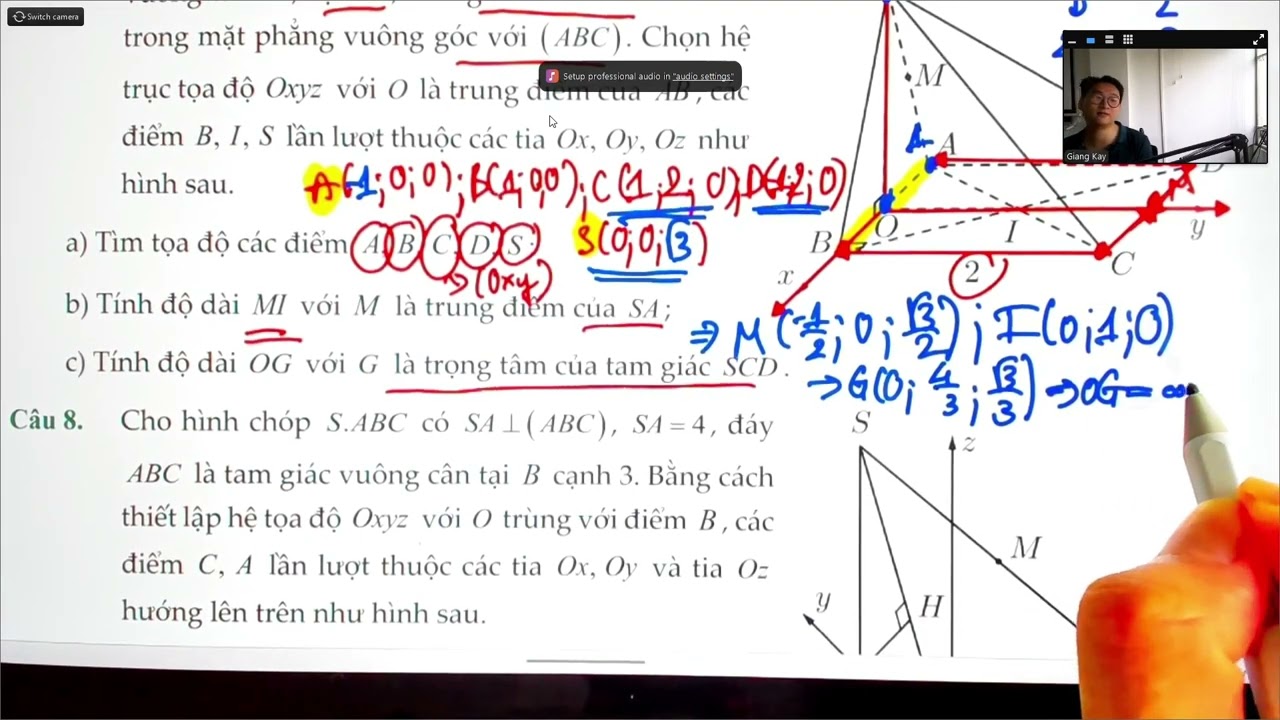 BIỂU THỨC TỌA ĐỘ CỦA CÁC PHÉP TOÁN TRONG KHÔNG GIAN OXYZ TĂNG CƯỜNG (PHƯƠNG PHÁP ĐẶT TRỤC)